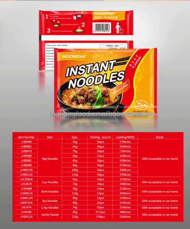 2014 Newest Lodestar Beef Flavor Instant Noodles 65g