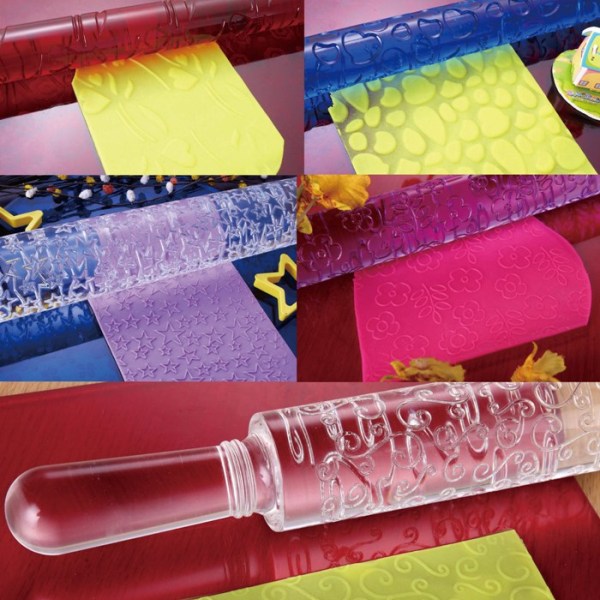 Checker Grid Pattern Cake Decoration Fondant Rolling Pin