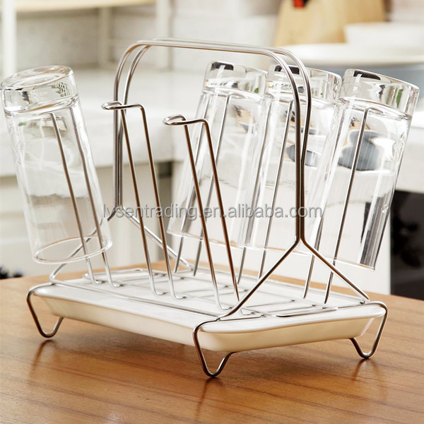 Metal Stainless Steel 6 Cups Hanging Glass Bottle Drying Rack Buy