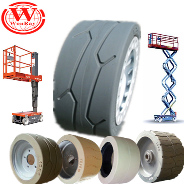 Popular Brand Wonray Solid Cushion Rubber Skyjack Scissor Lift Tire12*4
