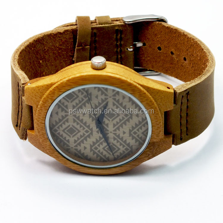 latest genuine leather band wooden watch cheap wood watch face bamboo wrist watch