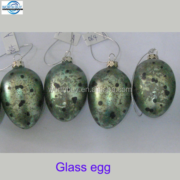 Sage Green Bird Egg W Black Dots Vintage Christmas Ornaments