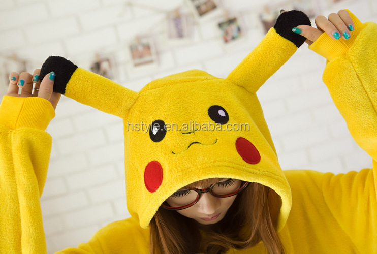 大人動物のポケモンピカチュウのパジャマ衣装卸売hfc014フルボディ仕入れ・メーカー・工場