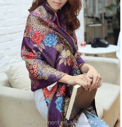 カシューナッツの花ジャカード2014年新しい女性のスカーフの180*70cmビスコースパシュミナショール問屋・仕入れ・卸・卸売り