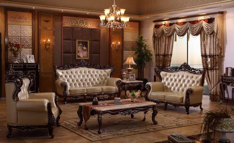 Kb087 européenne style en bois massif italien cuir luxe baroque ... Chambre a coucher italienne de luxe