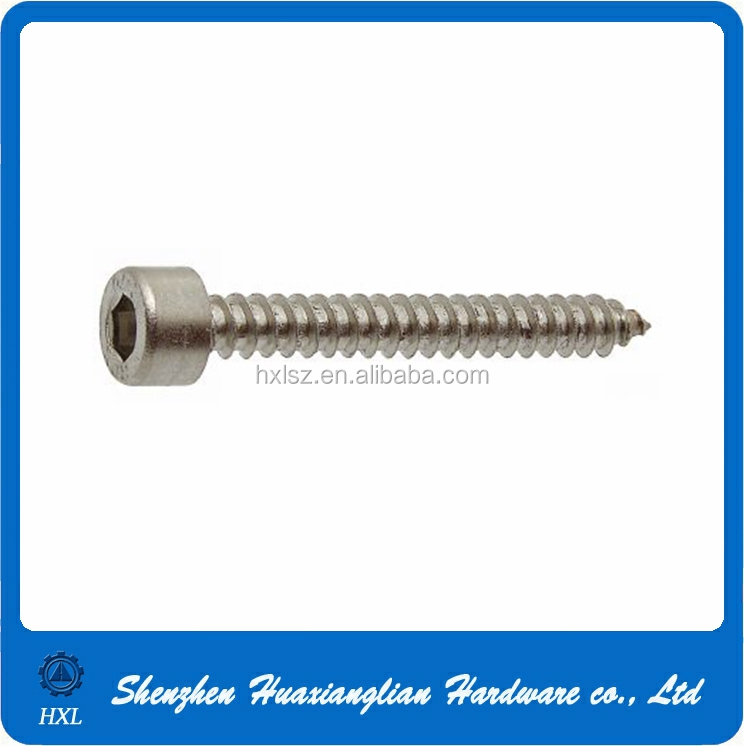 Nickel Plated Steel Allen Hex Socket Cap Head Self Tapping Wood Screws