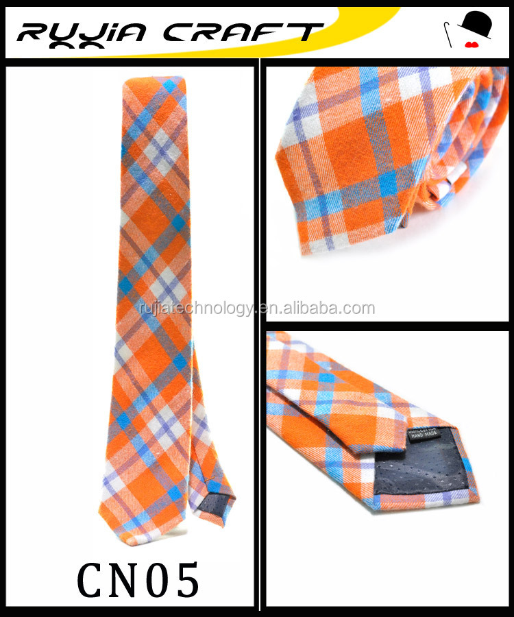 の綿のネクタイ、 チェックされデザインのネクタイ、 スキニーネクタイ仕入れ・メーカー・工場