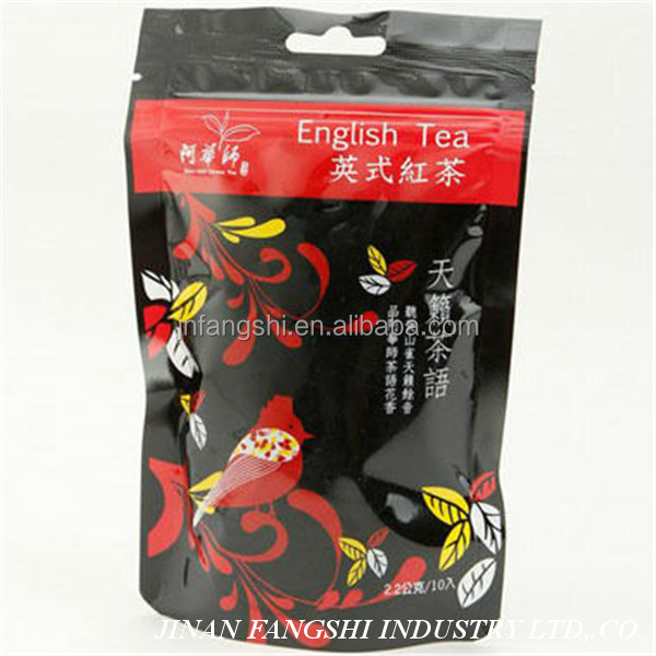 stand up empty tea bag with zip lock from China munufacturer