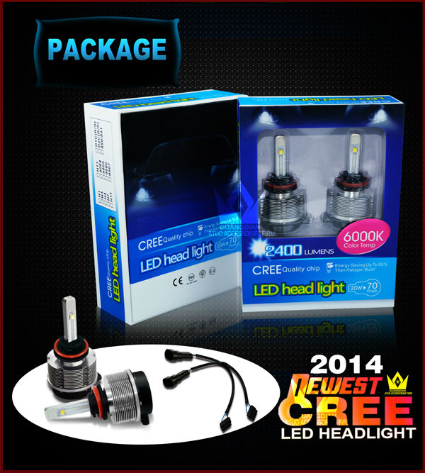 2014新登場LED バルブ HIDの時代は終わり! オールインワン CREE社 LED ホワイト6000k LED ヘッドライト＆フォグランプ H8 LEDライト ヘッドライト 1年保証問屋・仕入れ・卸・卸売り