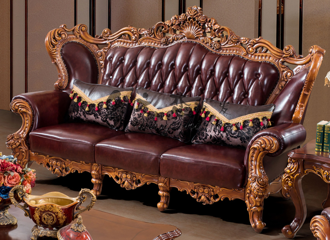 高級古典写真のソファセットリビング家具重く彫刻アメリカンスタイルのソファ仕入れ・メーカー・工場
