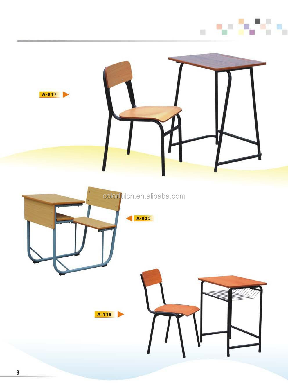 調整可能な学校用家具の学生椅子と/デスク( a- 063) の教室の椅子と机仕入れ・メーカー・工場