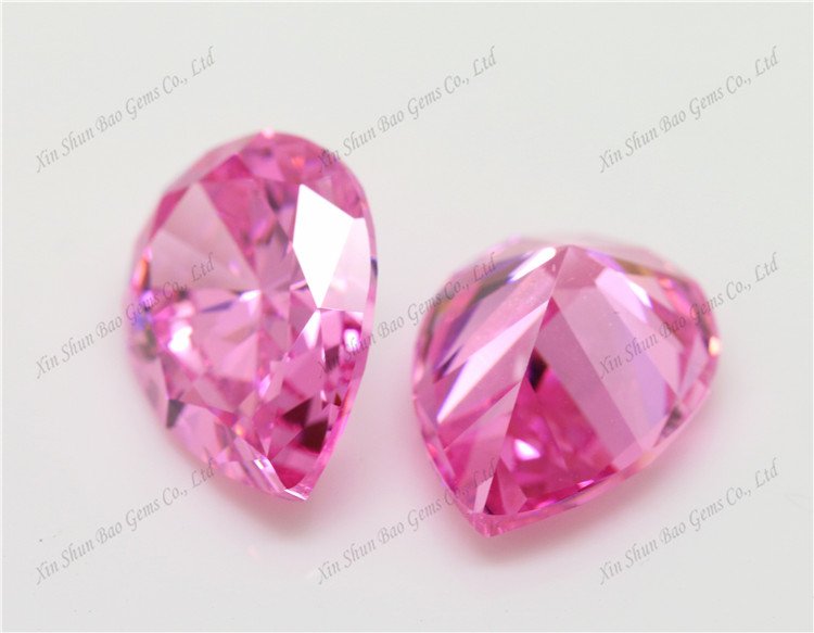 8*10mm Pear cut pink cubic zirconia loose stones