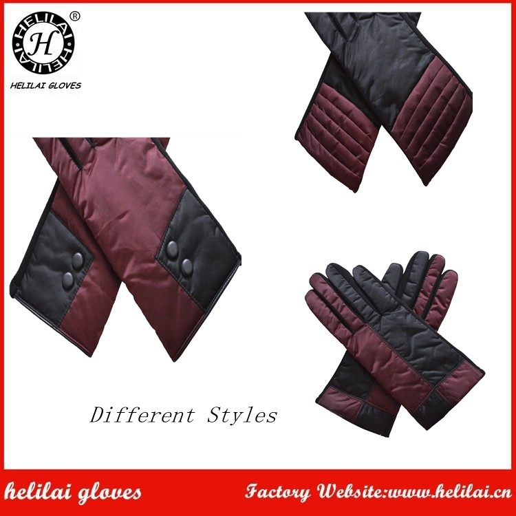 helilaiファブリックの手袋、 黒と赤の女性ファブリックはチェック柔らかい手袋手袋冬の手袋仕入れ・メーカー・工場