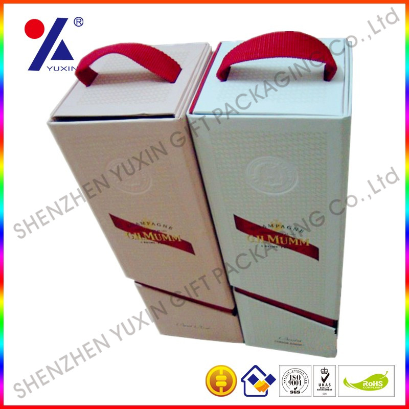 Delicate red wine box made of paperboard with customized size and design/foldable boxes