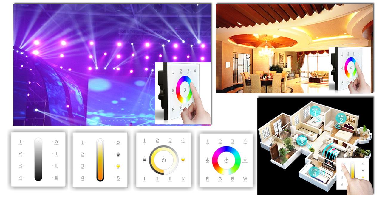 Multi-Zone Wireless Wall Mounted RGB,dmx controller rgb led globe,dmx multi channel led controller rgbw dx8