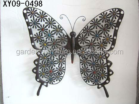 Xy10080 mariposa de metal de hierro forjado artesanÃas pared para ... Décor Jardines patio