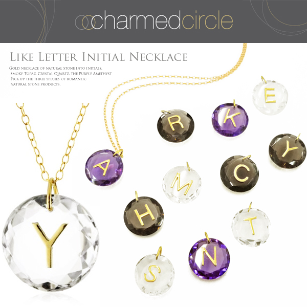 [ Charmed Circle チャームド サークル ] 天然石 イニシャル ネックレス 透明感のある 天然石 がお洒落 パーティー にも合う ラグジュアリー イニシャル ネックレス アクセサリー問屋・仕入れ・卸・卸売り