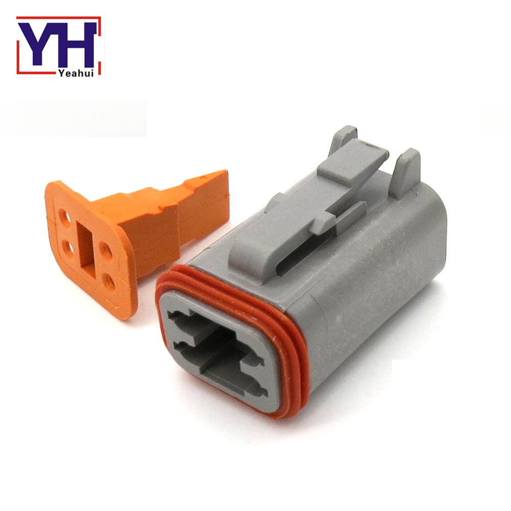 cnkf 5 Sets Deutsch DT Series 2 pin negro impermeable Auto Conectores macho a hembra DT06-2S-E005//DT04-2P-E005
