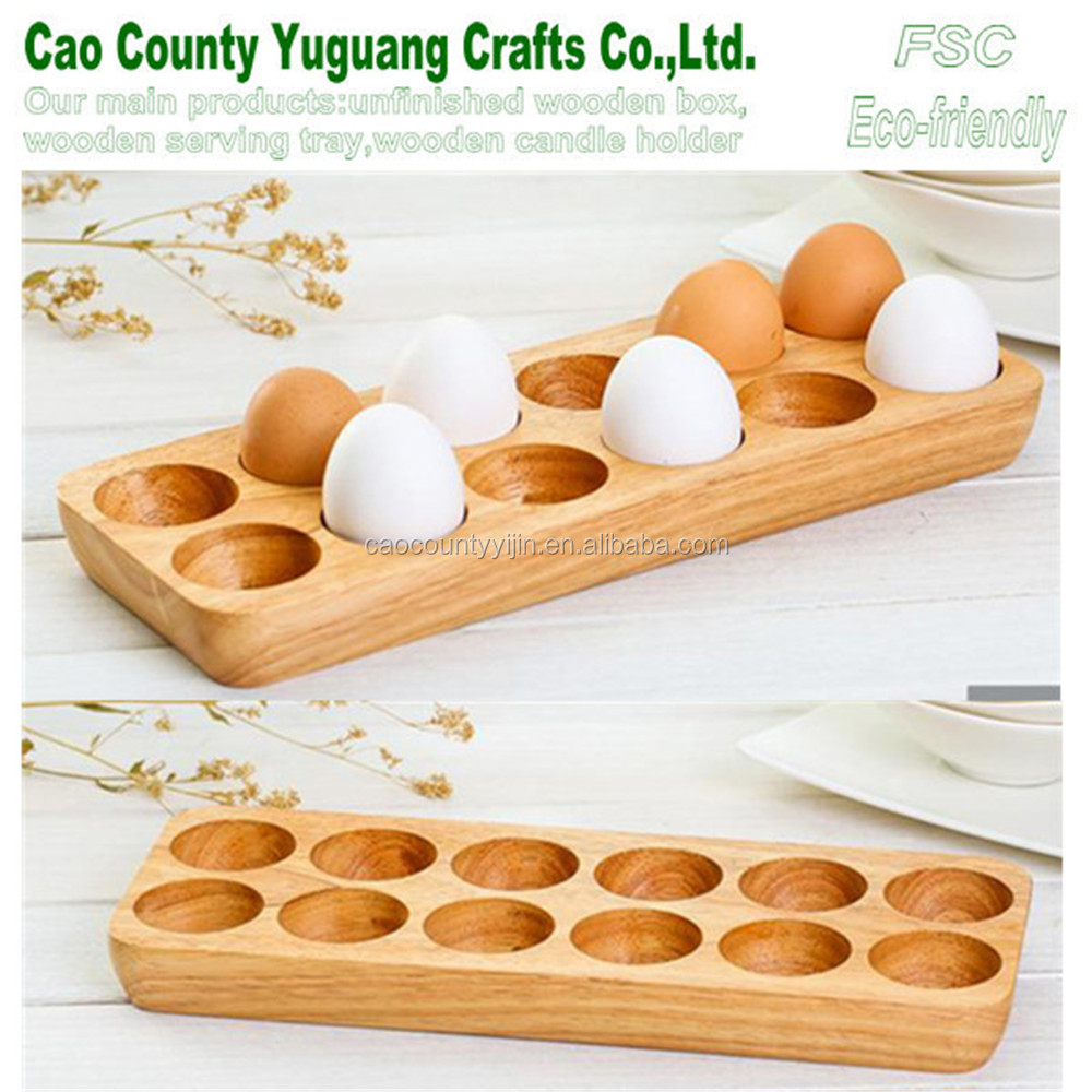 無垢材卵トレイ、 12個の卵トレイ、 木製の卵ホルダー仕入れ・メーカー・工場