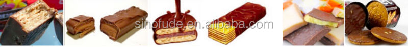 Chocolate enrober with cooling tunnel