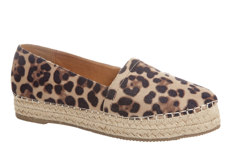 2016 mujeres leopard plataforma resbalón en los zapatos de alpargata
