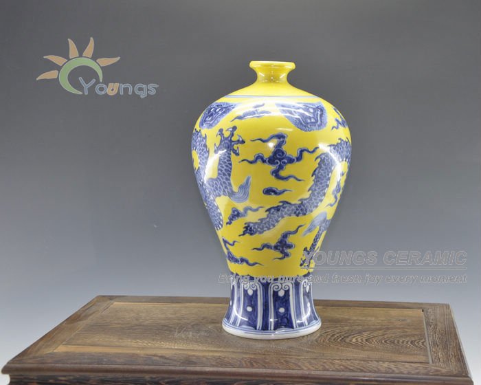 ming dynasty antique reproduction oriental porcelain yellow blue