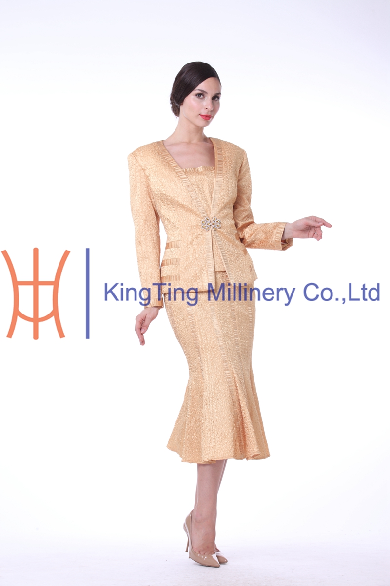 女性のビジネスドレスやスーツ青い色で熱い販売仕入れ・メーカー・工場