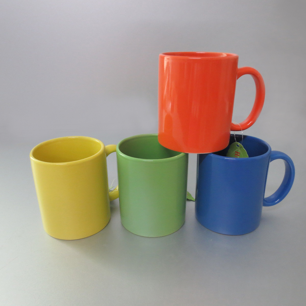 1 Dollar Store Items Glaze Color Ceramic Coffee Mug V Shape Solid Color