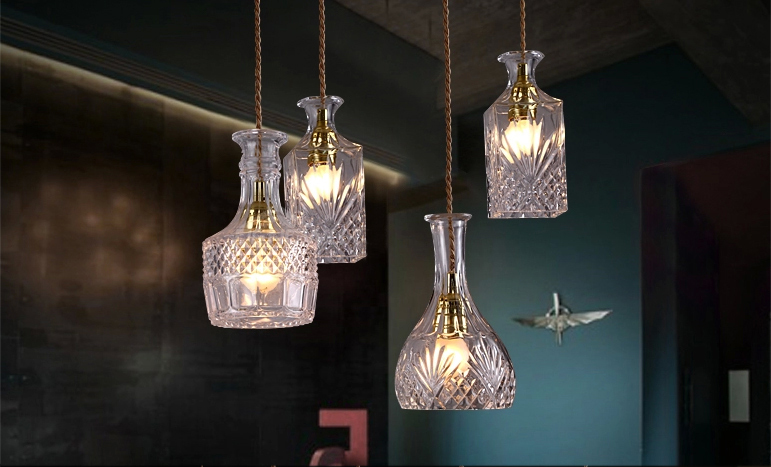 Wodka flasche licht hängen wein lampenglas pendnat lampe kristall ...