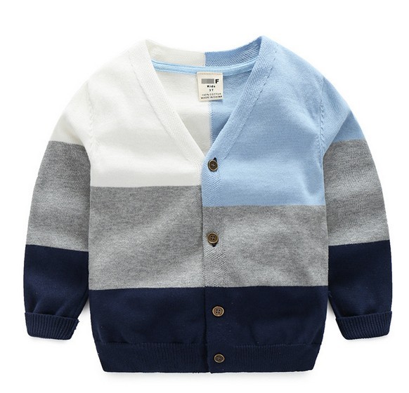 2016ウールセーターデザイン用男の子服フル綿キッド少年セーターブルーイエロー色材一致カーディガンQ0084仕入れ・メーカー・工場