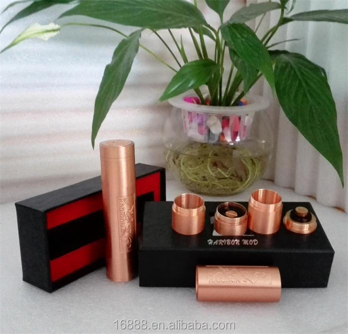 Newest e cig mod haribon mod red copper and SS color fit 18350 18500 18650 battery 510 screw thread made in china for 2014.