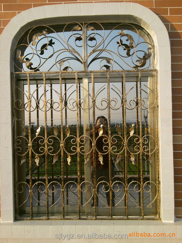 Modern style wrought iron window grill design, View design window iron