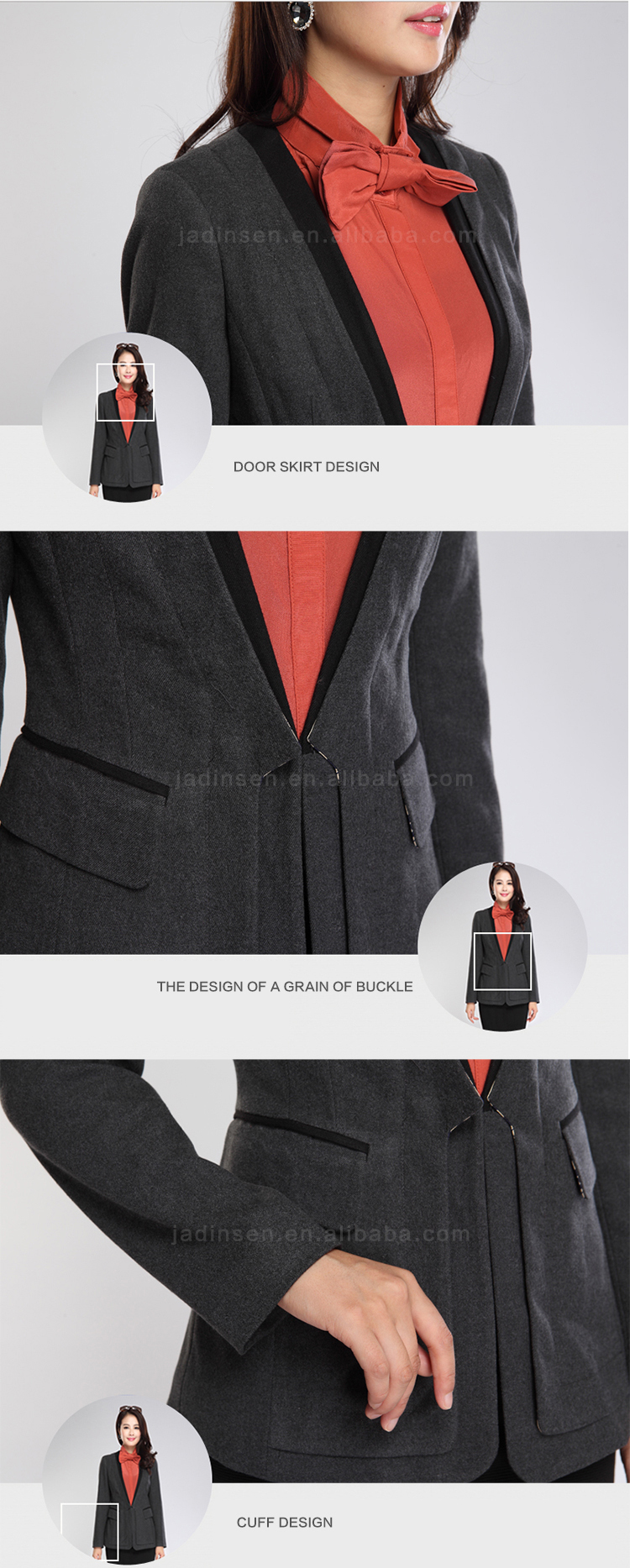 古典的な黒小さなビジネス女性のためのスーツ仕入れ・メーカー・工場