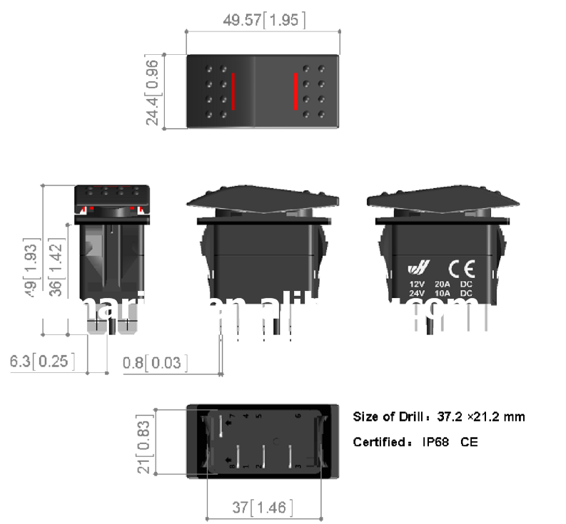 4 Pin Illuminated Arb Marine Rocker Switch Labels For Car/truck/rv Buy Marine Rocker Switch
