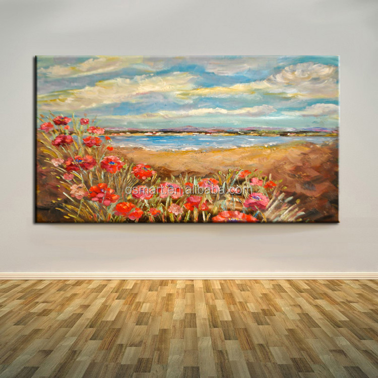 Nieuwste collectie handgemaakte bloem olieverf unieke woonkamer ... Woonkamer schilderij foto