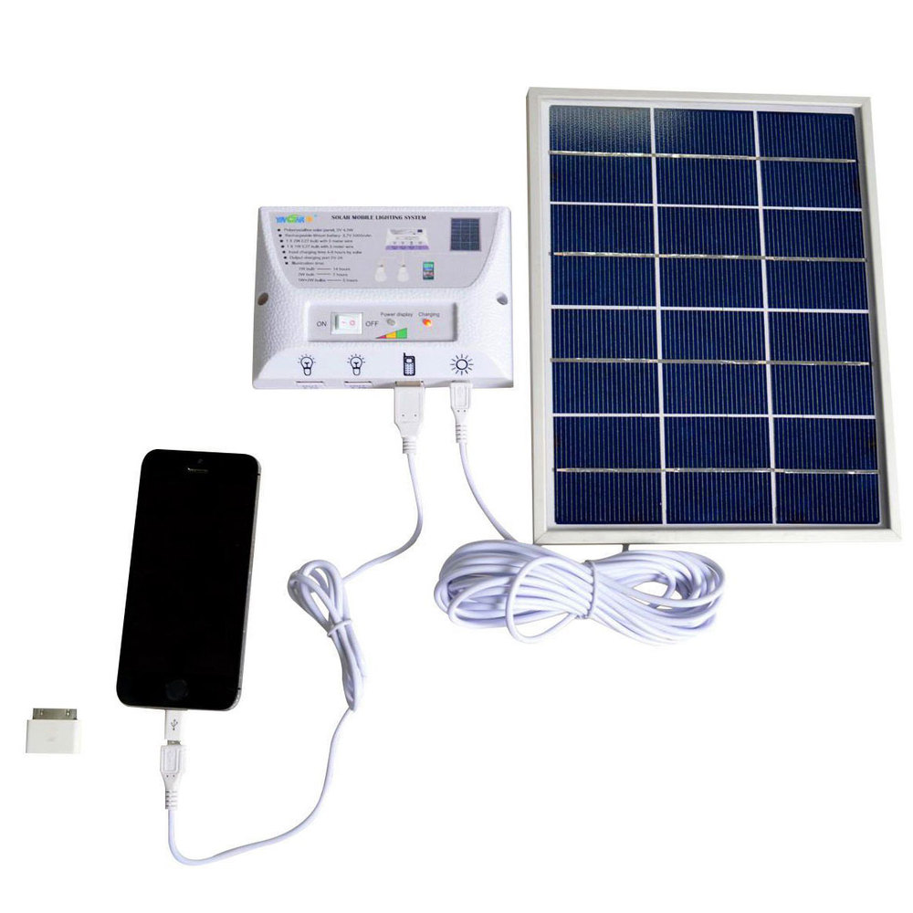 Sistema de energia solar para uso doméstico com a luz solar, carregador de celular YH1002