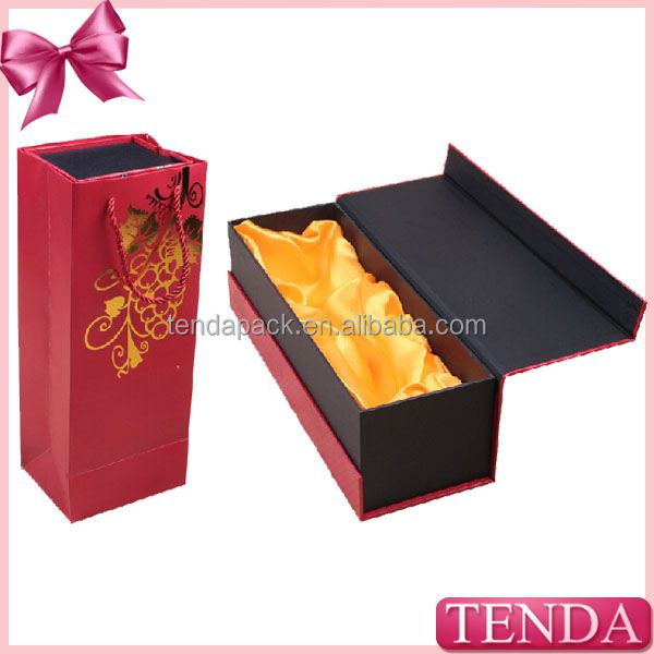 2014 Latest Design red wine paperboard boxes glass storage wine box