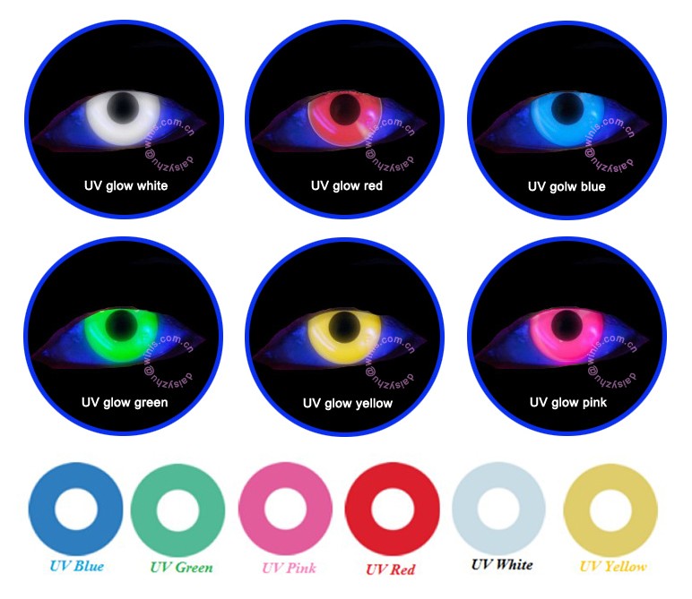 Freshtone Uv Glow In The Dark Contact Eye Lenses Halloween