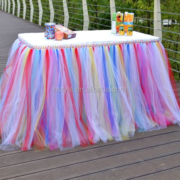 Wedding Prop Birthday Prom Party Baby Shower Bow Table Skirts Tutu Tulle Decorations  (53).jpg