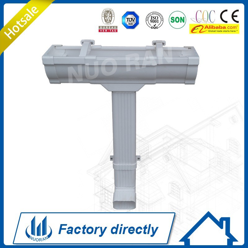 Pvc rain gutter fitting water collector and