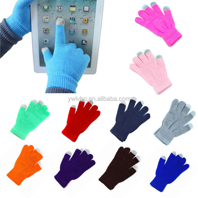 供給youch2015ランダムの色の男性女性暖かい冬ニット手袋タッチスクリーングローブスマートフォン用のタブレット---- トップトップセラー仕入れ・メーカー・工場