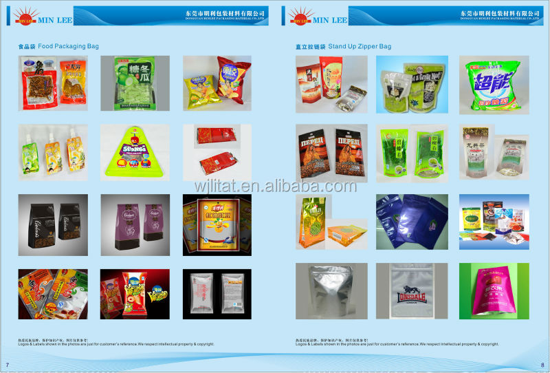 Fancy stand up resealable plastic candy bag for gift packing