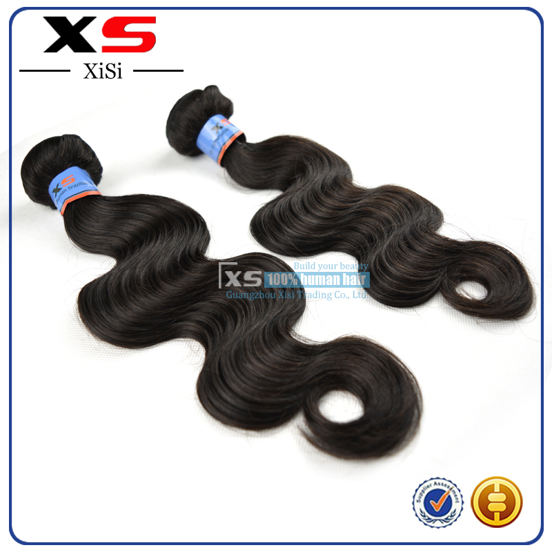 xs卸売ブラジルのバージン毛織り、 未処理の人間の髪の毛の拡張子染色することができる100％バージンブラジルの髪問屋・仕入れ・卸・卸売り