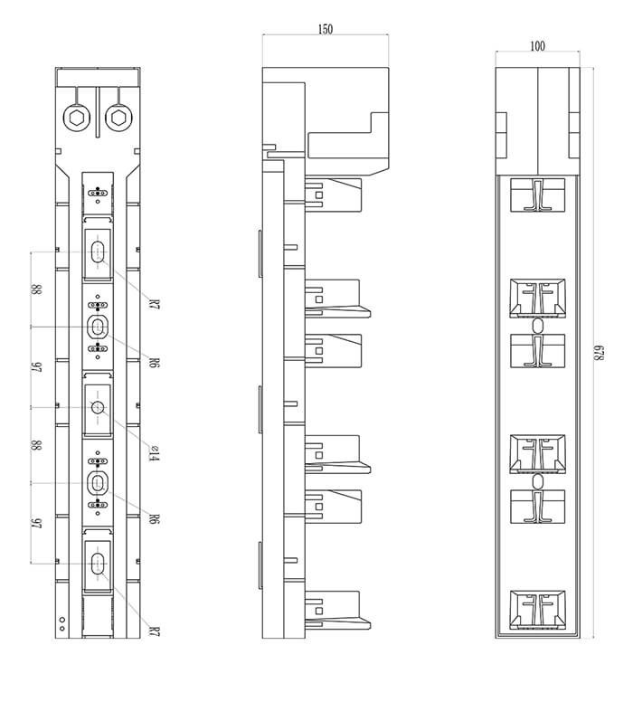 Barfuse 3 p 185ミリメートルBTR2ストリップタイプ垂直ヒューズ切断スイッチヒューズレール仕入れ・メーカー・工場