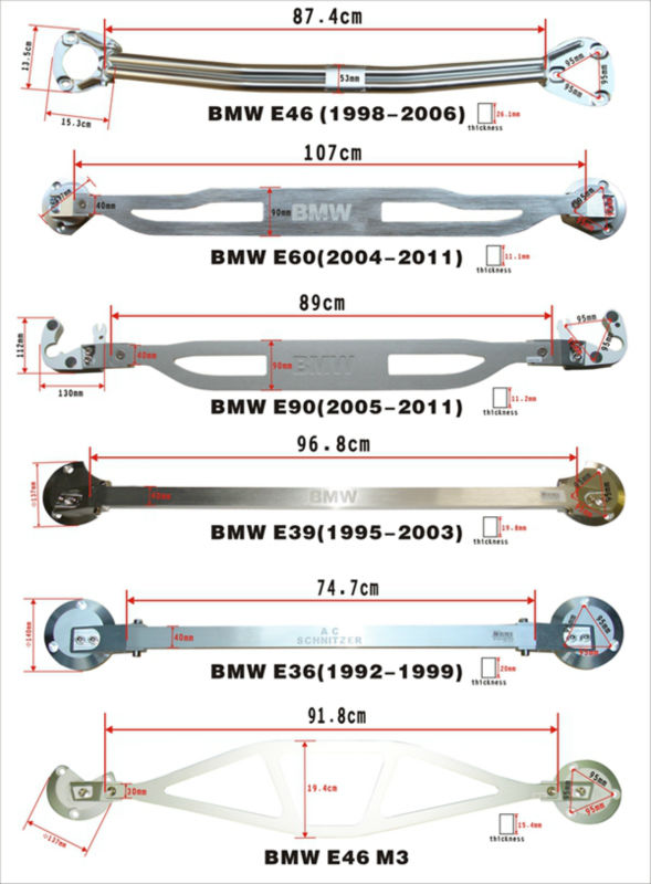 acシュニッツァーアルミタワーバータイプのために合うストラットタワーバーbmwe36e39e46e90問屋・仕入れ・卸・卸売り
