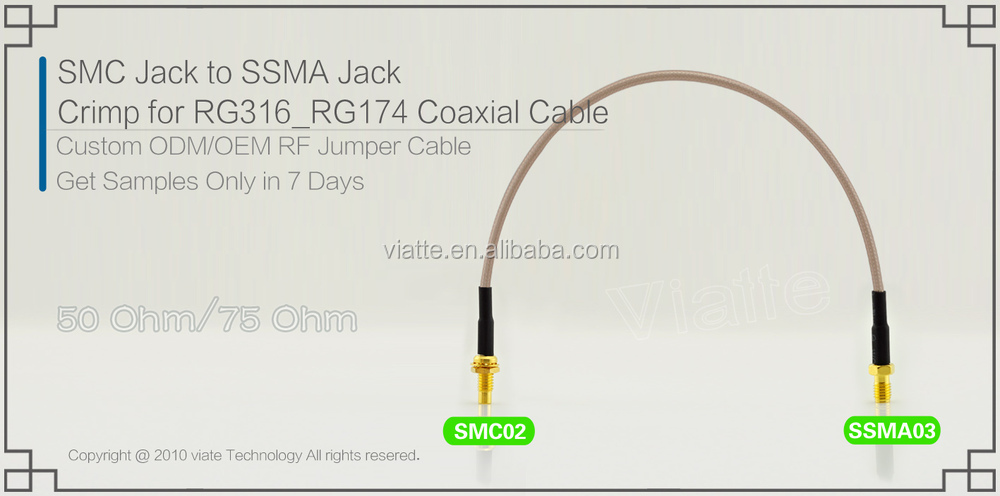 Smcjack/ssmaメス〜jack/rg316_rg174メス圧着用同軸ケーブルのコネクター仕入れ・メーカー・工場