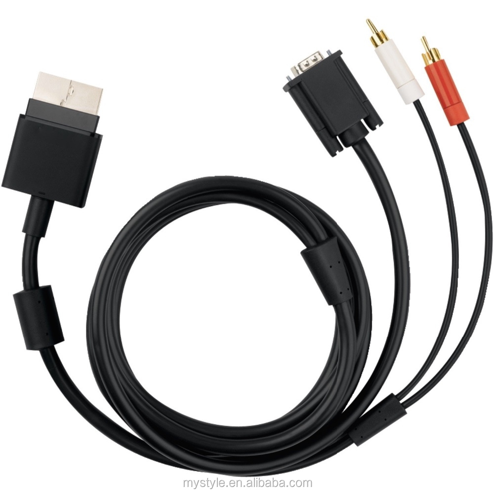 HDTV HD SalutDef VGA AV à 2RCA Audio Câble Cordon pour Microsoft Xbox