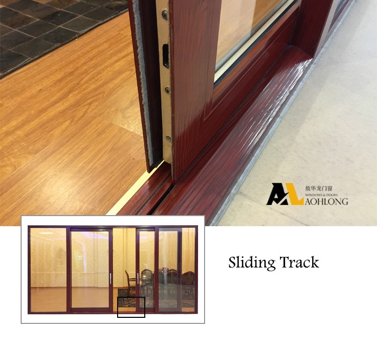 aluminum sliding glass door with double glazing