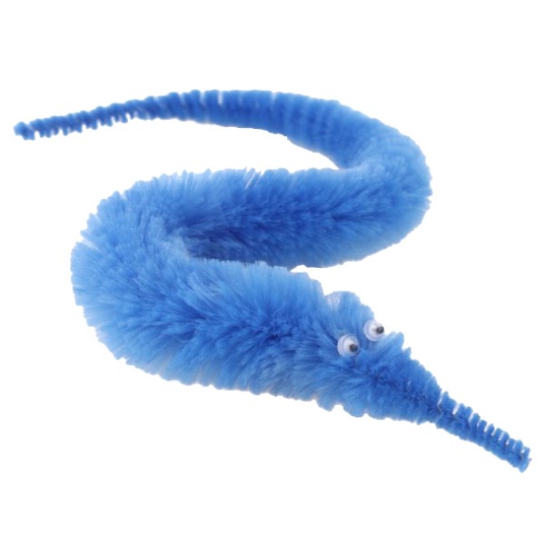 fuzzy worm on a string toy