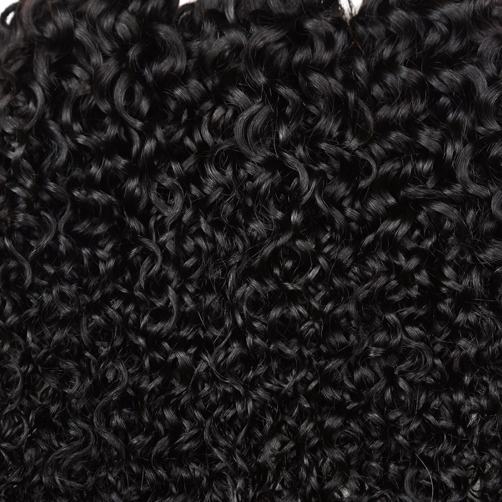 Malaysian Kinky Curly Virgin Human Hair with 13*4 lace frontal